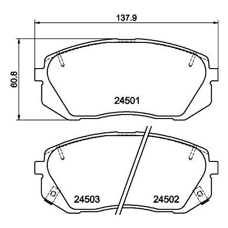 HELLA 8DB 355 012-961 Brzdové destičky Přední pro
