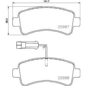 HELLA 8DB 355 024-871 Pastillas de freno Trasero para