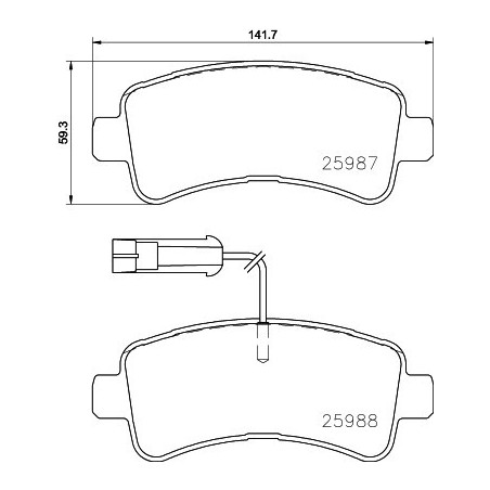HELLA 8DB 355 024-871 Pastiglie freno Posteriore per