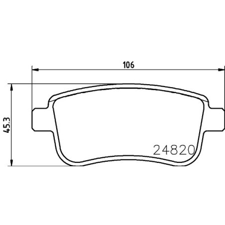 HELLA 8DB 355 025-421 Brzdové destičky Zadní pro