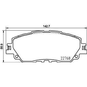 HELLA 8DB 355 036-511 Brzdové platničky Predné pre