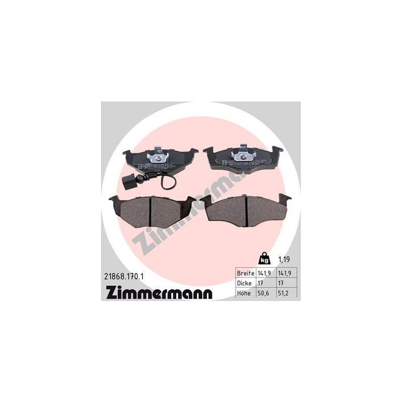 ZIMMERMANN 21868.170.1 Klocki hamulcowe