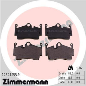 ZIMMERMANN 24541.155.9 Brzdové platničky Zadné pre