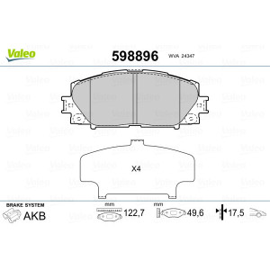 VALEO 598896 Pastillas de freno Delantero para