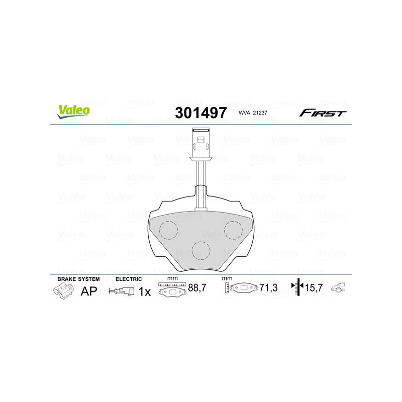 VALEO 301497 Brake Pads Set Rear for