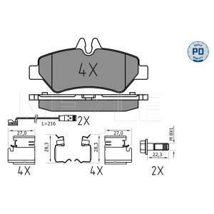MEYLE 025 291 9019/PD Pastiglie freno posteriore per Sprinter Crafter