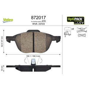 VALEO 872017 Pastiglie freno Anteriore per