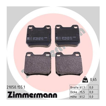 ZIMMERMANN 21050.155.1 Plaquettes de frein Arrière pour