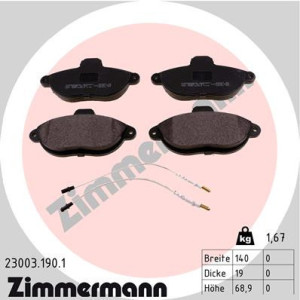 ZIMMERMANN 23003.190.1 Brzdové platničky Predné pre