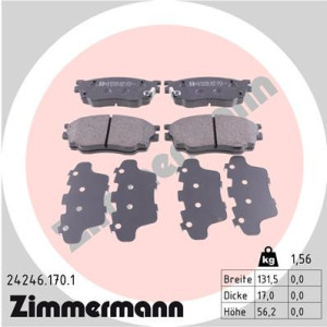 ZIMMERMANN 24246.170.1 Brzdové platničky Predné pre