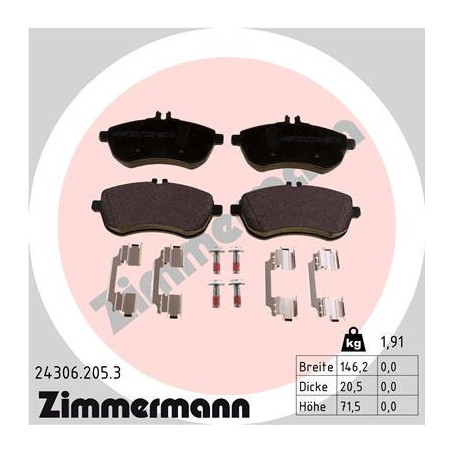 ZIMMERMANN 24306.205.3 Pastillas de freno