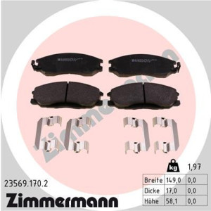 ZIMMERMANN 23569.170.2 Pastiglie freno Anteriore per