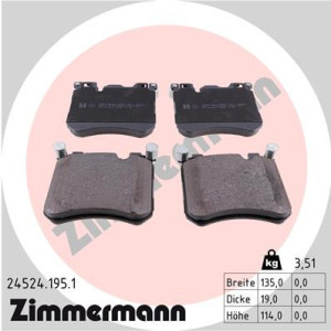ZIMMERMANN 24524.195.1 Brzdové platničky Predné pre