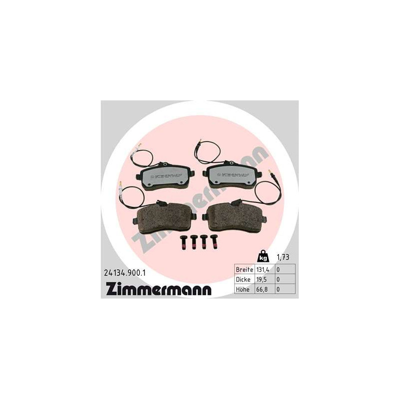 ZIMMERMANN 24134.900.1 Brake Pads Set Front for