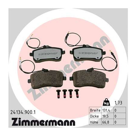 ZIMMERMANN 24134.900.1 Brake Pads Set Front for