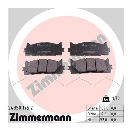 ZIMMERMANN 24350.175.2 Plaquettes de frein