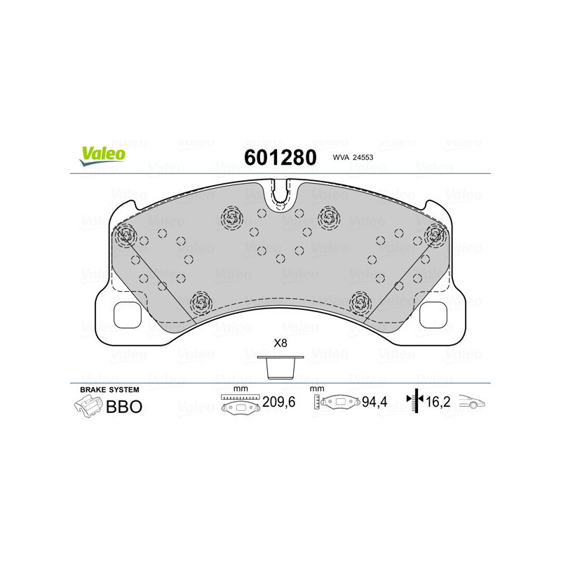 VALEO 601280 Brake Pads Set Front for