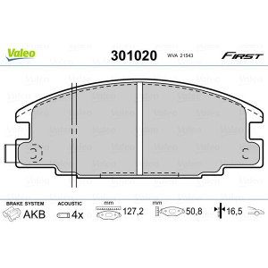 VALEO 301020 Brzdové destičky Přední pro