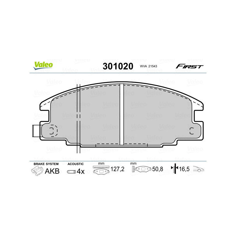 VALEO 301020 Plaquettes de frein Avant pour