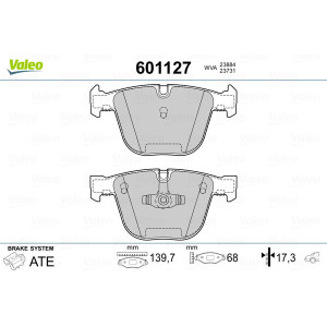 VALEO 601127 Brzdové platničky Zadné pre