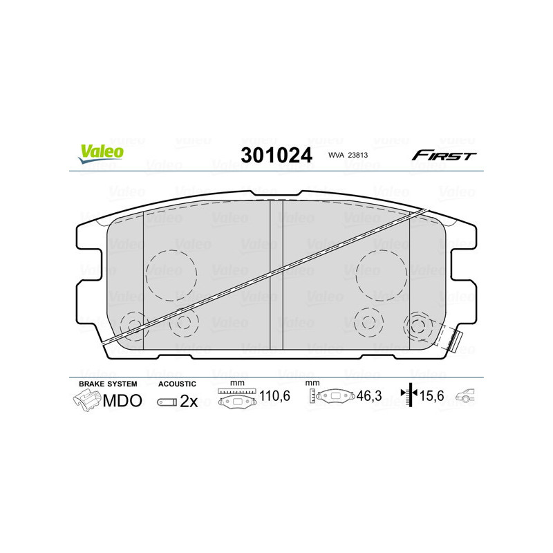 VALEO 301024 Plaquettes de frein Arrière pour