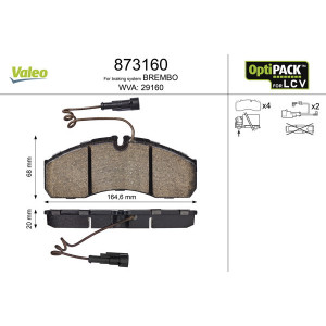 VALEO 873160 Pastillas de freno Delantero para