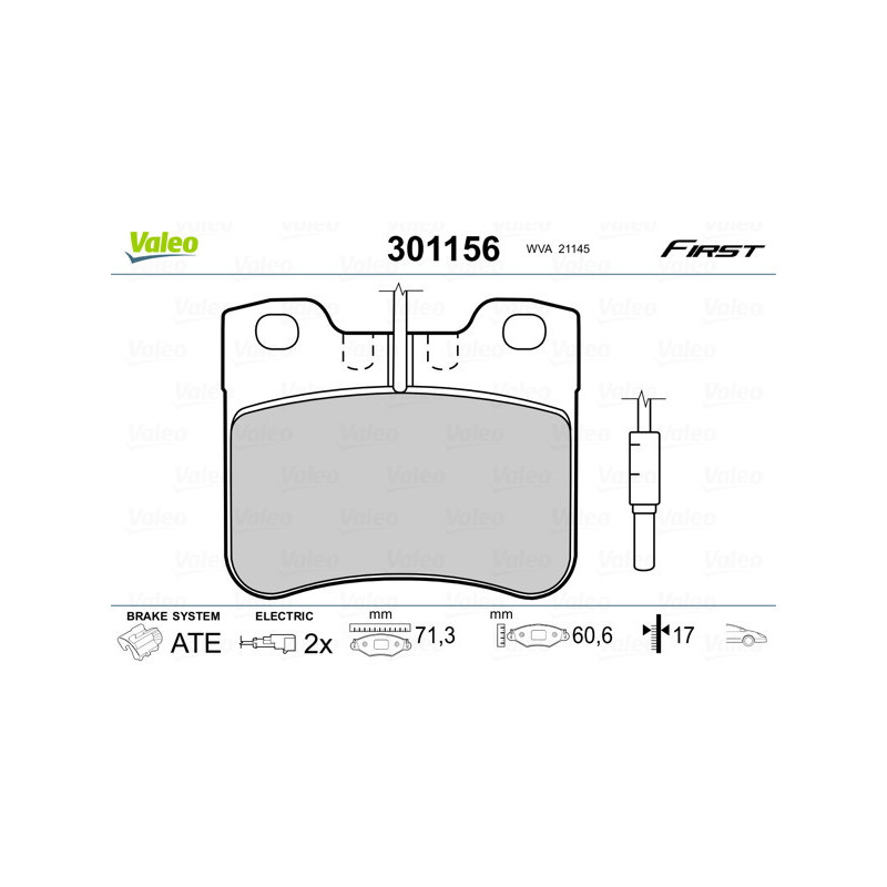 VALEO 301156 Bremsbeläge Vorne für