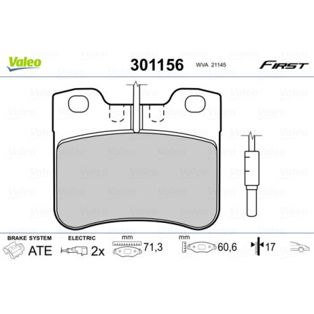 VALEO 301156 Bremsbeläge Vorne für
