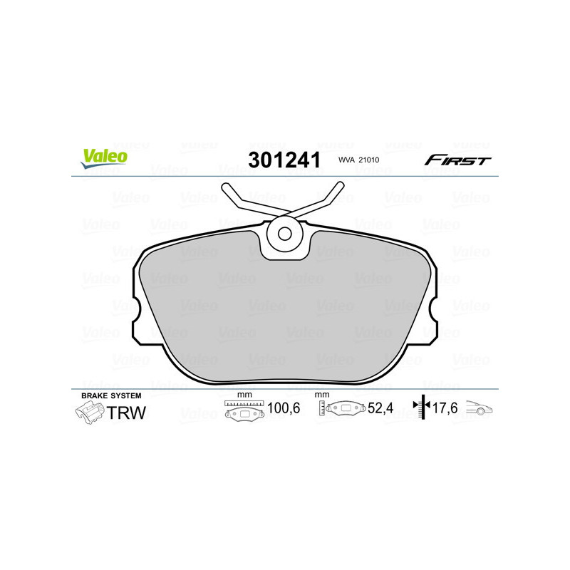 VALEO 301241 Brzdové destičky Přední pro