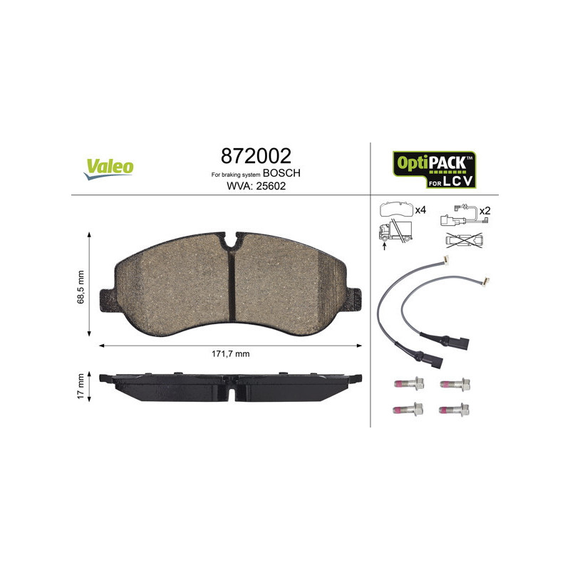 VALEO 872002 Pastillas de freno Delantero para