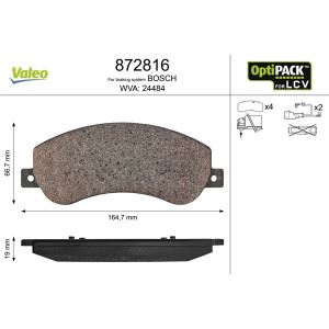 VALEO 872816 Pastiglie freno Anteriore per