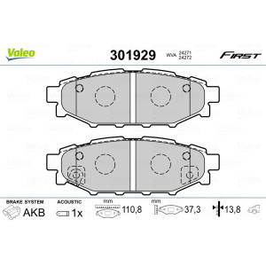 VALEO 301929 Pastillas de freno Trasero para