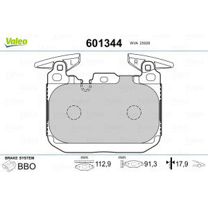 VALEO 601344 Pastiglie freno Anteriore per
