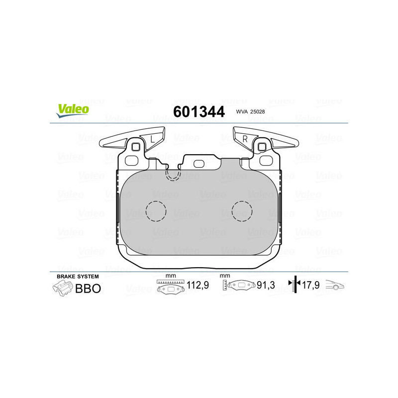 VALEO 601344 Plaquettes de frein Avant pour