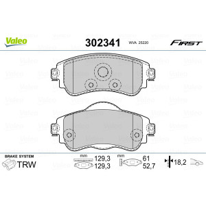 VALEO 302341 Brzdové platničky Predné pre