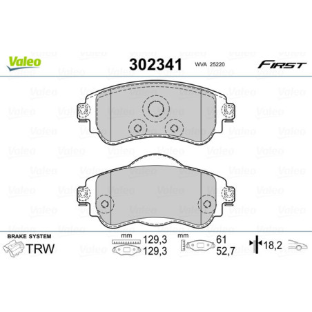 VALEO 302341 Bremsbeläge Vorne für