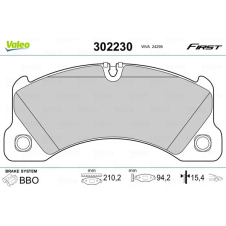 VALEO 302230 Pastiglie freno Anteriore per