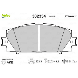 VALEO 302334 Pastillas de freno Delantero para