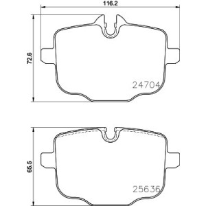 HELLA 8DB 355 024-921 Pastillas de freno Trasero para