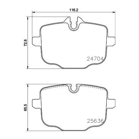 HELLA 8DB 355 024-921 Brzdové platničky Zadné pre