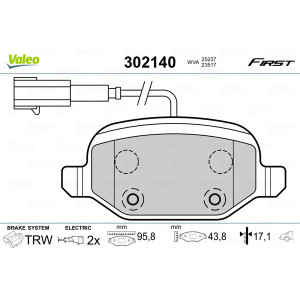 VALEO 302140 Pastiglie freno Posteriore per
