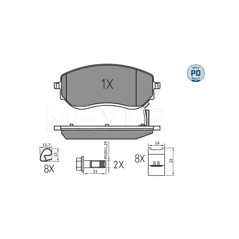 MEYLE 025 226 6021/PD Pastillas de freno delantero para X NP300 Navara