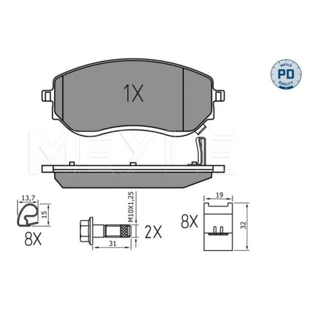 MEYLE 025 226 6021/PD Brzdové platničky predné pre X NP300 Navara