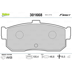 VALEO 301668 Klocki hamulcowe Tył dla