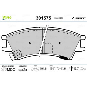 VALEO 301575 Pastillas de freno Delantero para