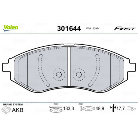 VALEO 301644 Bremsbeläge Vorne für