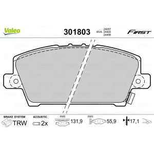 VALEO 301803 Pastillas de freno Delantero para