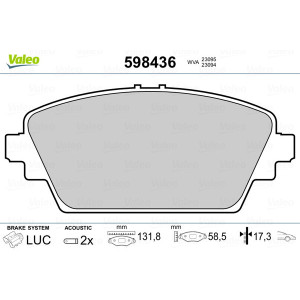 VALEO 598436 Plaquettes de frein Avant pour