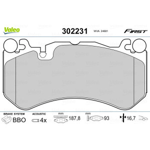 VALEO 302231 Klocki hamulcowe Przód dla