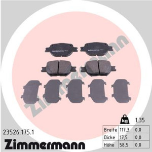 ZIMMERMANN 23526.175.1 Brzdové platničky Predné pre